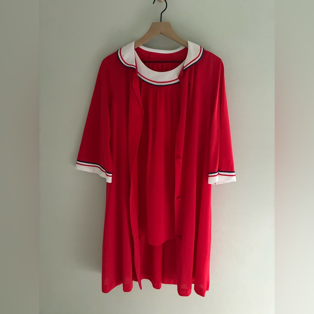 Retro 1950s 1960s Vintage Lorraine Robe‎ and Pajama Gown Set Size Medium